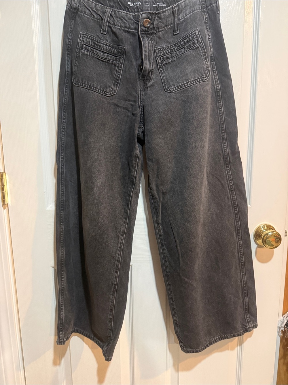 Old Navy Black High-Rise Baggy Wide-Leg Jeans